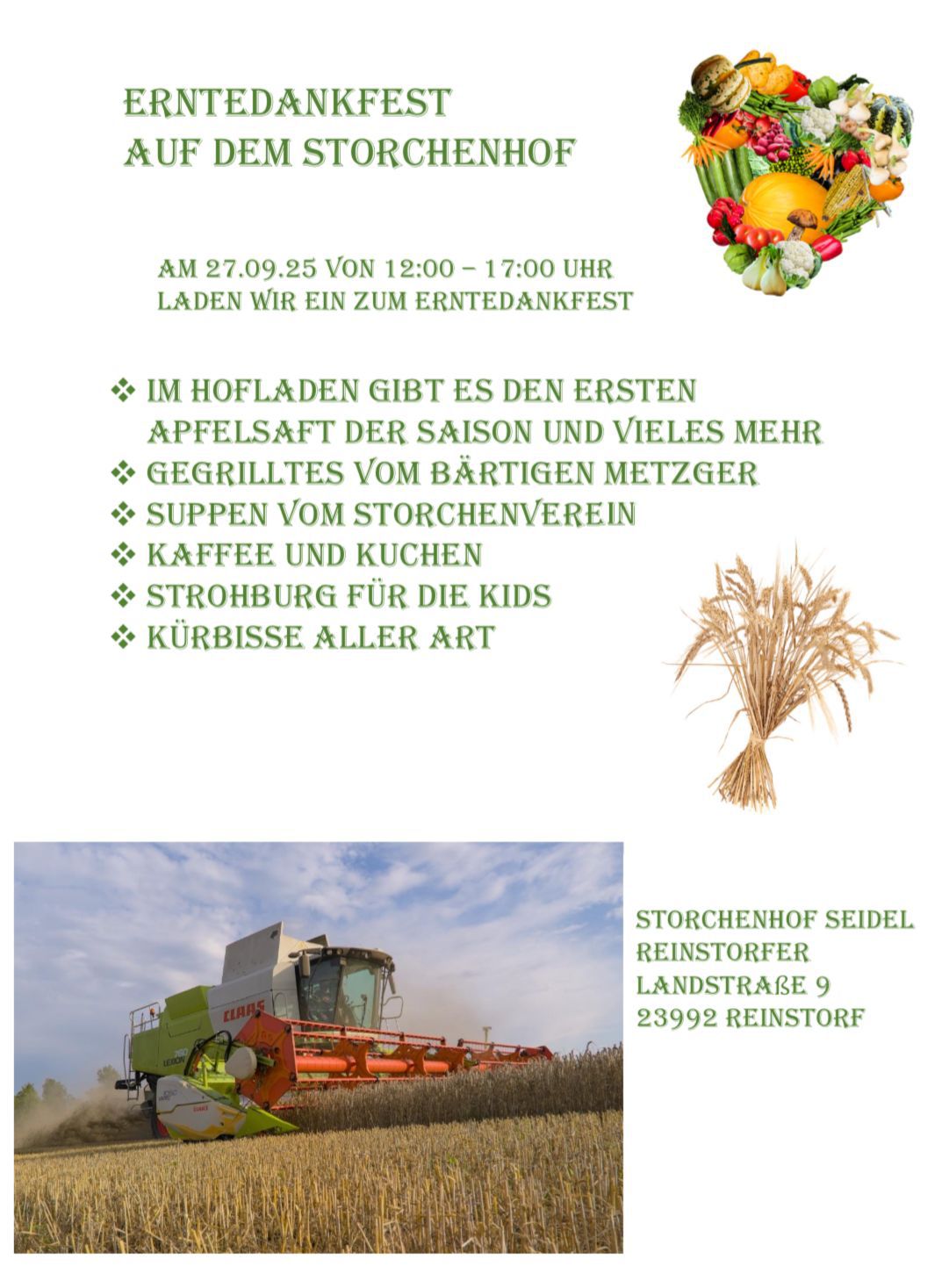 Erntedankfest auf dem Storchenhof am 27.9.2025 12-17 Uhr